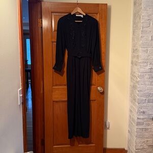 Vintage Liz Claiborne Black Belted Palazzo Jumpsuit